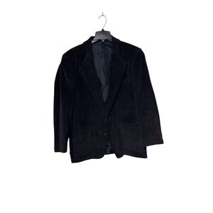 Member's Only Men Blazer Vintage Corduroy 2-Button Ventless Lined Black‎ 40R
